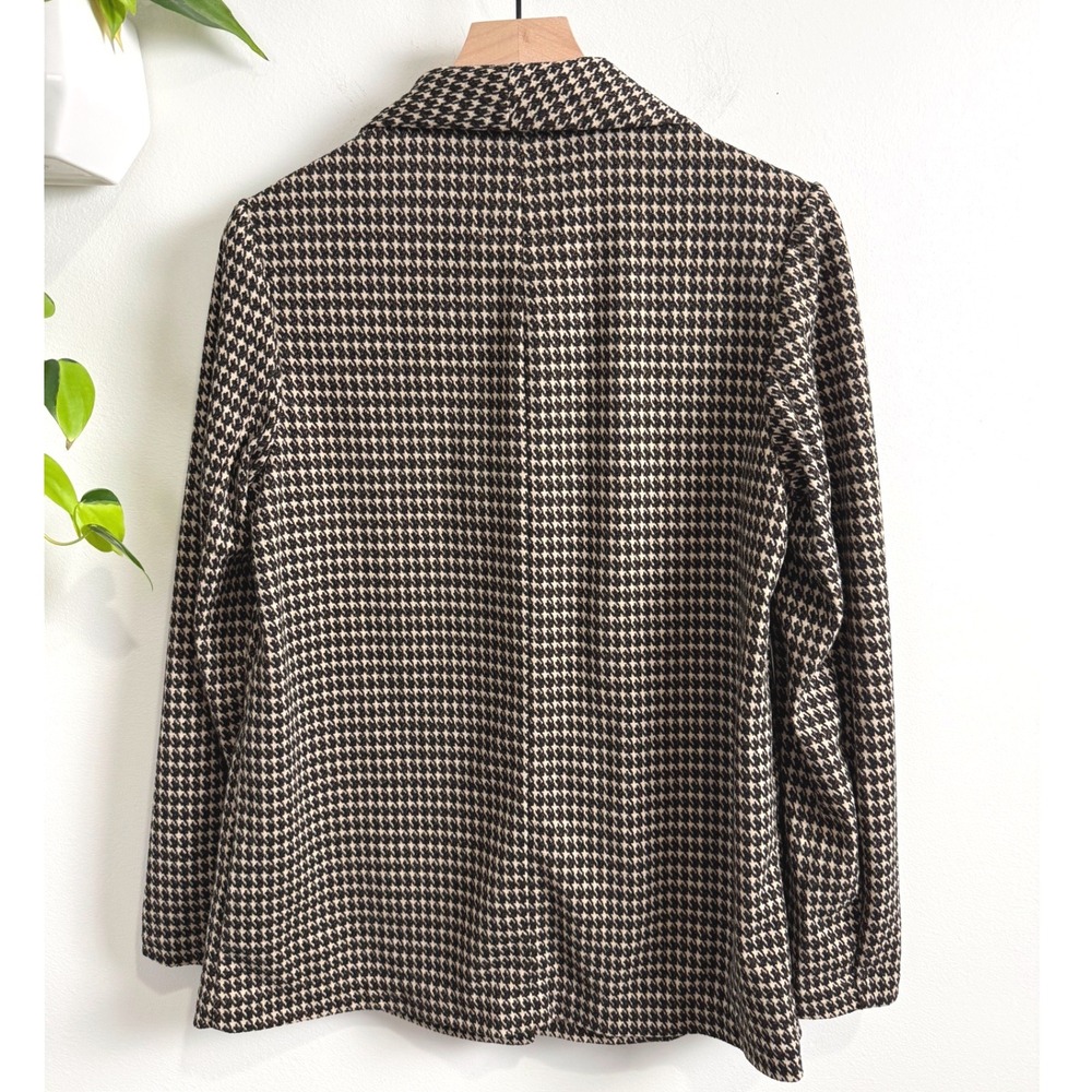 Sanctuary Womens Brown Houndstooth Oversized Knit Blazer Jacket S Academia - Picture 2 of 7